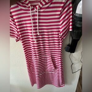 Striped hoodie dress